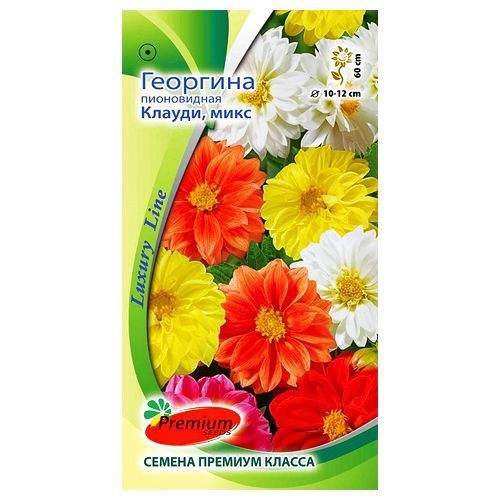 Георгина пионовидная Клауди, смесь окрасок Premium Seeds