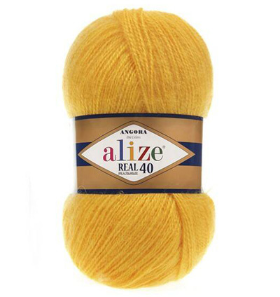 Пряжа Alize Angora Real 40 №216 (430 м) 100 гр. жёлтый