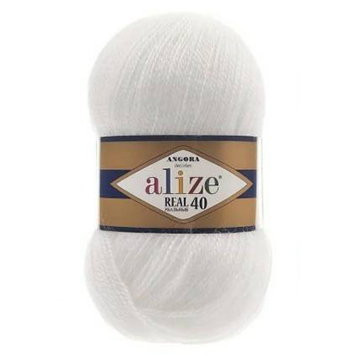 Пряжа Alize Angora Real 40 №55 (430 м) 100 гр. белый