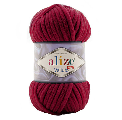 Пряжа Alize Velluto № 107 (68 м) 100 гр. вишня 1 шт.