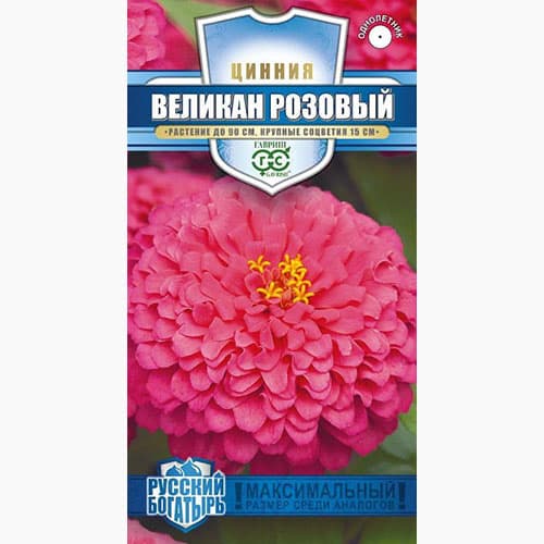 Цинния Великан розовый Гавриш